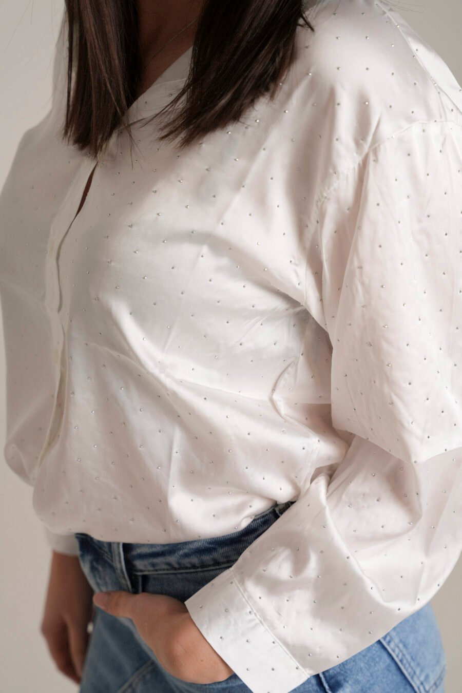 Camicia in Raso con Micro Strass - immagine 4
