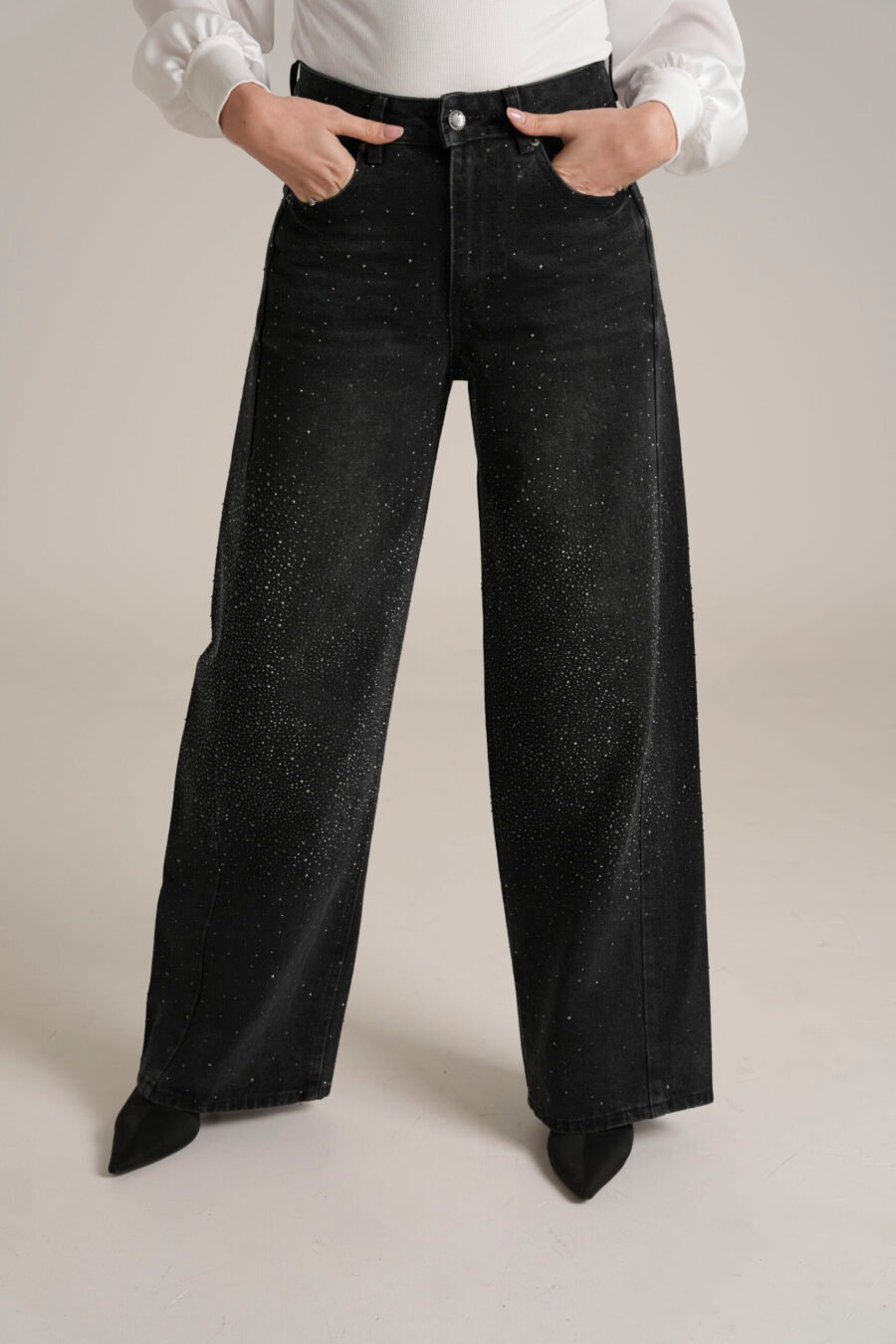 Pantalone Nero Glitterato