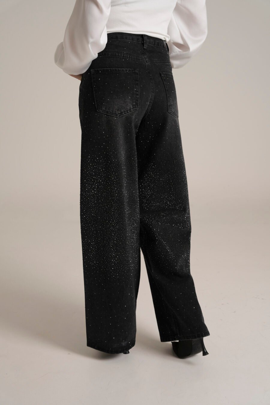 Pantalone Nero Glitterato - immagine 2