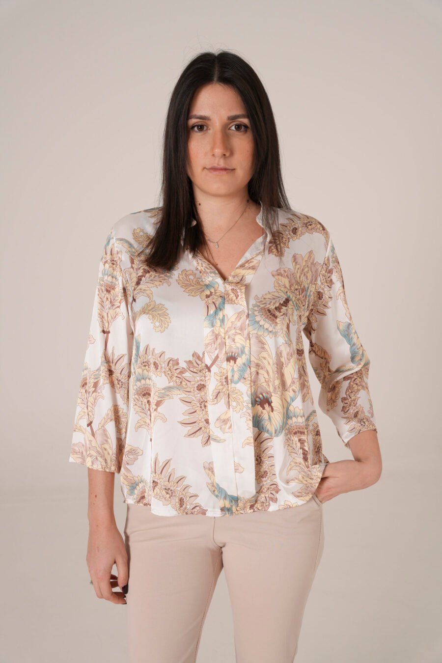 Camicia in Raso Floreale