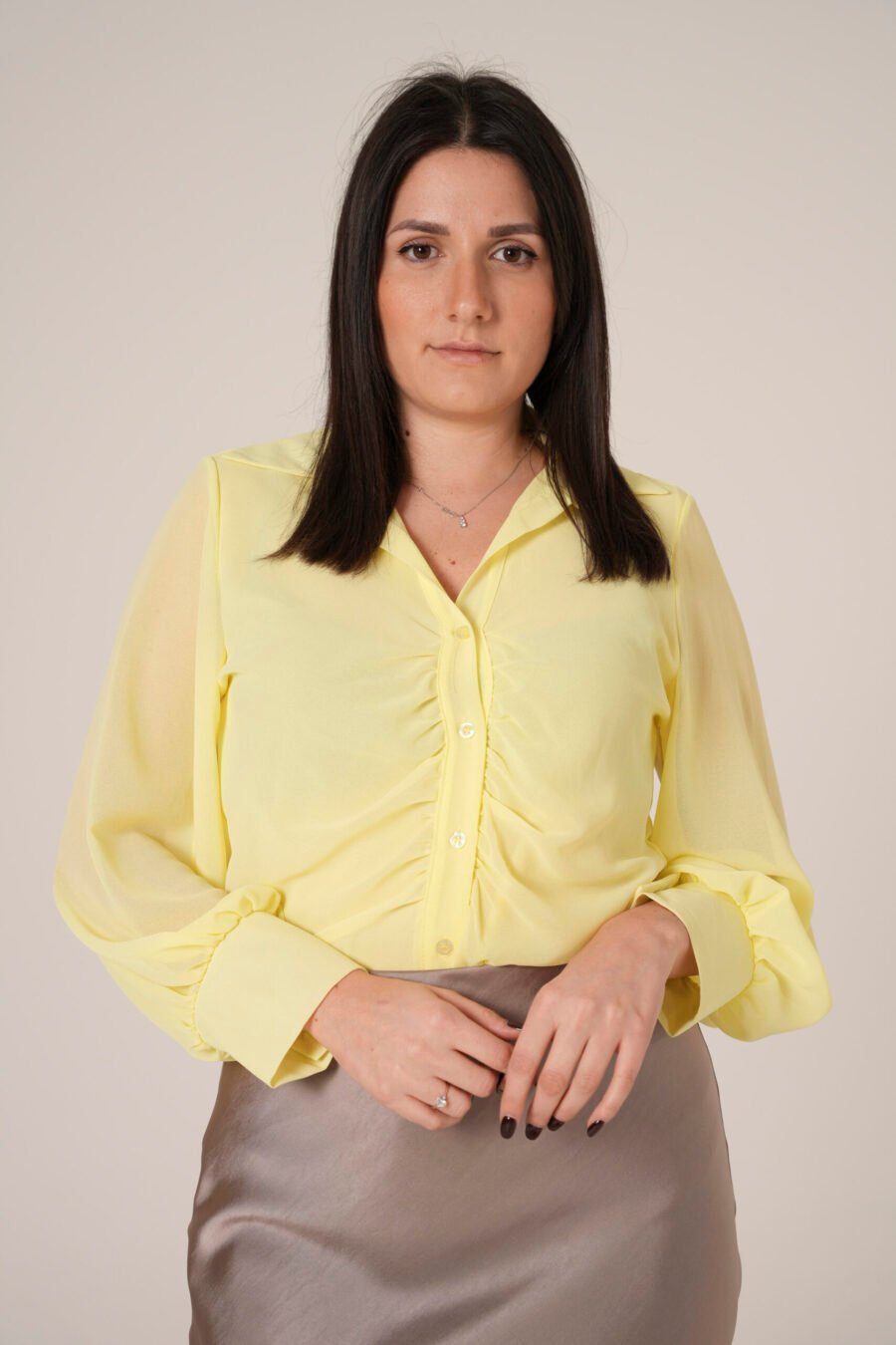 Camicia in Chiffon con Arricciature