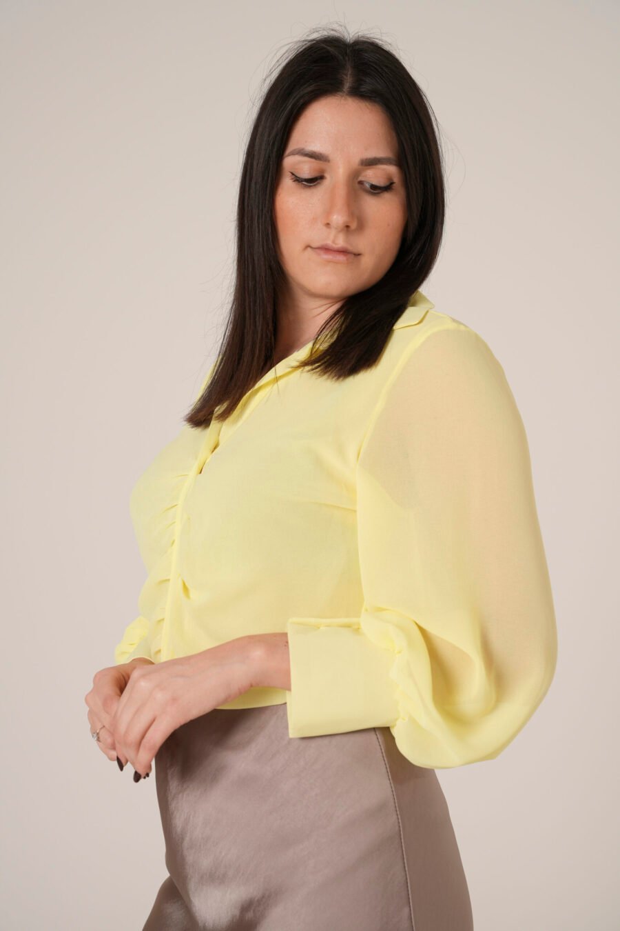 Camicia in Chiffon con Arricciature - immagine 3