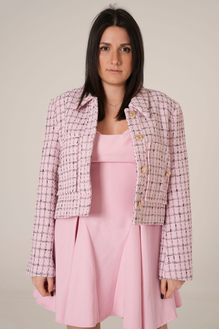 Giacca in Tweed Rosa