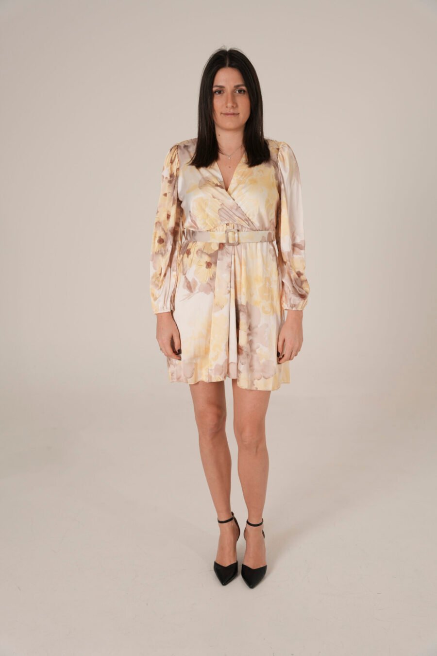 Vestito Floreale con Cintura